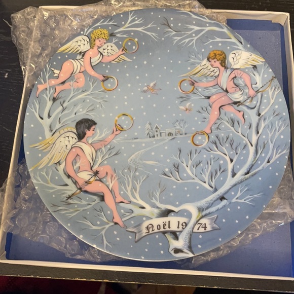 VINTAGE HAVILAND 12 Days Of Christmas Series Plate #5! 5 Gold Rings! 1974 - Picture 4 of 7